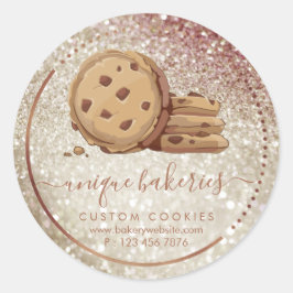 Cookies Süßigkeiten Konditorei Shop Girly Bäckerei Runder Aufkleber