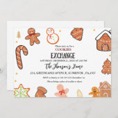 Cookies tauschen Weihnachtsgeburten-Party Einladun Ankündigung (Vorne/Hinten)