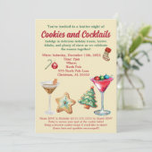Cookies und Cocktails Einladung (Stehend Vorderseite)