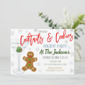 Cookies und Cocktails Weihnachten Party Einladung (Stehend Vorderseite)