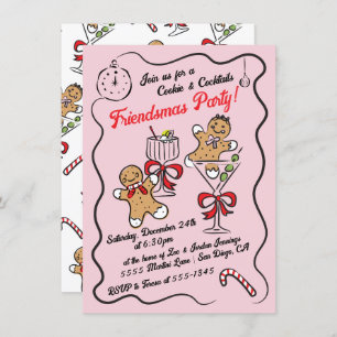 Cookies und Cocktails Weihnachts Friendsmas Party Einladung