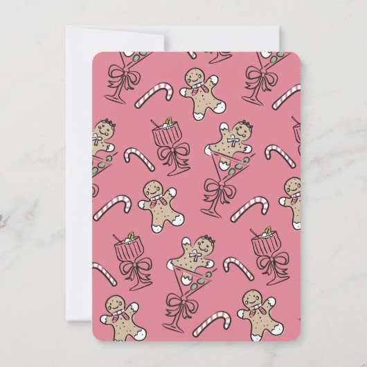 Cookies und Cocktails Weihnachts Friendsmas Party Einladung (Rückseite)