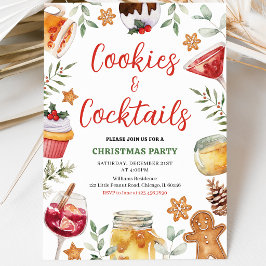 Cookies und Cocktails Weihnachts-Party Einladung