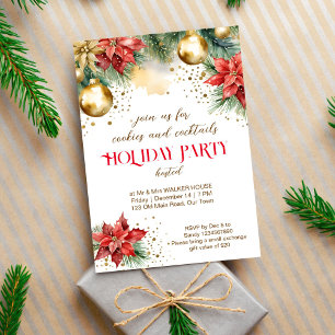 Cookies und Cocktails Weihnachtsessen Party Einladung