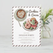 Cookies und Cocoa Gemütliche Weihnachtsfeier Einladung (Stehend Vorderseite)