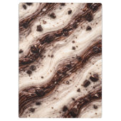 Cookies und Cream Milkshake Marmor-Textur-Design Klemmbrett (Rückseite)