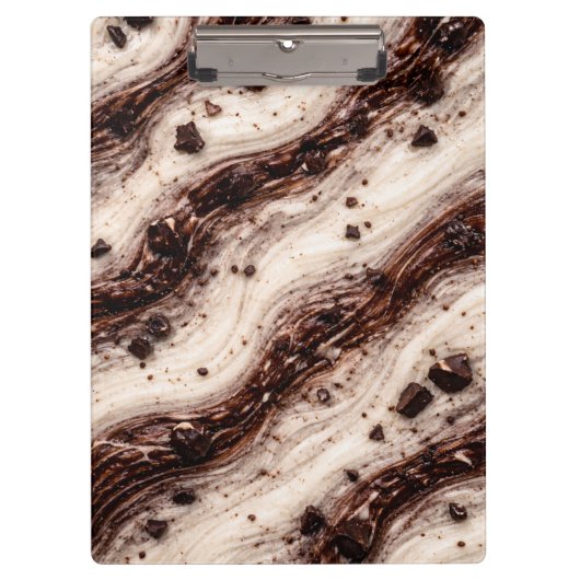 Cookies und Cream Milkshake Marmor-Textur-Design Klemmbrett (Vorderseite)