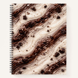Cookies und Cream Milkshake Marmor-Textur-Design Notizblock