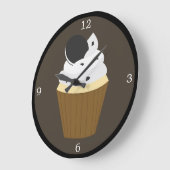 Cookies und Creme Cupcake Große Wanduhr (Winkel)