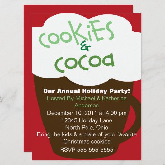 Cookies und Einladung zur Kakao-Feier (Vorne/Hinten)