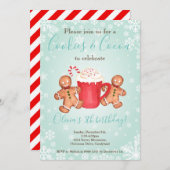 Cookies und heiße Kakaoweihe Weihnachten zum Gebur Einladung (Vorne/Hinten)