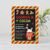 Cookies und heißes Kakao Weihnachtsgebäck Party Einladung (Stehend Vorderseite)