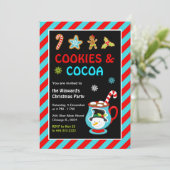 Cookies und heißes Kakao Weihnachtsgebäck Party Einladung (Stehend Vorderseite)