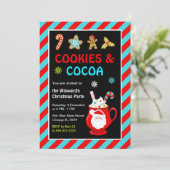 Cookies und heißes Kakao Weihnachtsgebäck Party Einladung (Stehend Vorderseite)