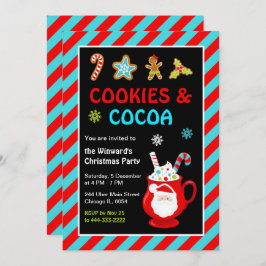 Cookies und heißes Kakao Weihnachtsgebäck Party Einladung