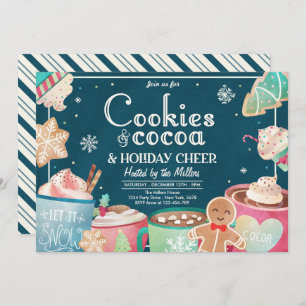 Cookies und heißes Kakaoferien Weihnachten Party Einladung