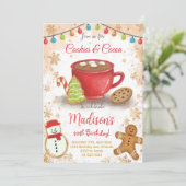 Cookies und Kakao Geburtstagsparty Einladung (Stehend Vorderseite)