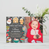 Cookies und Kakao Gingerbread Kindergeburtstag Fot Einladung (Stehend Vorderseite)