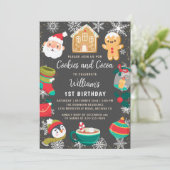 Cookies und Kakao-Lebkuchen-dekoratives Party Einladung (Stehend Vorderseite)