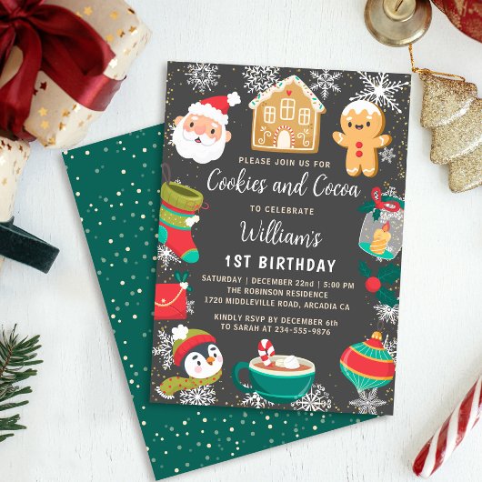 Cookies und Kakao-Lebkuchen-dekoratives Party Einladung