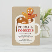 Cookies und Kakao-Lebkuchen Mann Einladung (Stehend Vorderseite)