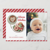 Cookies und Kakao Rote Weihnachtskarte Weihnachten (Vorne/Hinten)