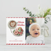 Cookies und Kakao Rote Weihnachtskarte Weihnachten (Stehend Vorderseite)