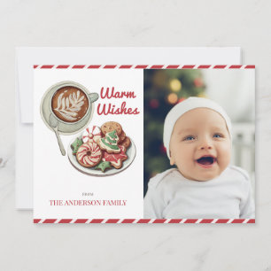 Cookies und Kakao Rote Weihnachtskarte Weihnachten