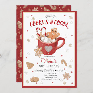 Cookies und Kakao Weihnachten Geburtstag Einladung