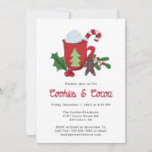 Cookies und Kakao Weihnachtsfeier Niedlich Einladung (Vorderseite)