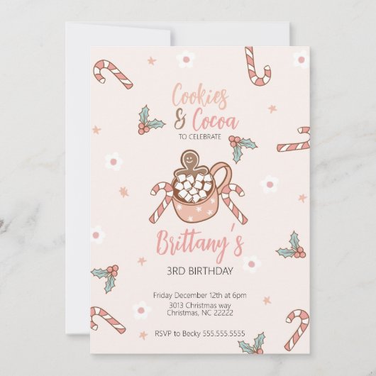 Cookies und Kakao-Winter-Einladung Einladung (Vorderseite)