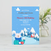 Cookies und Kakaobär Einladung (Stehend Vorderseite)