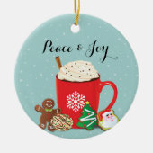 Cookies und Kakaoferien Weihnachten Keramik Ornament (Vorne)