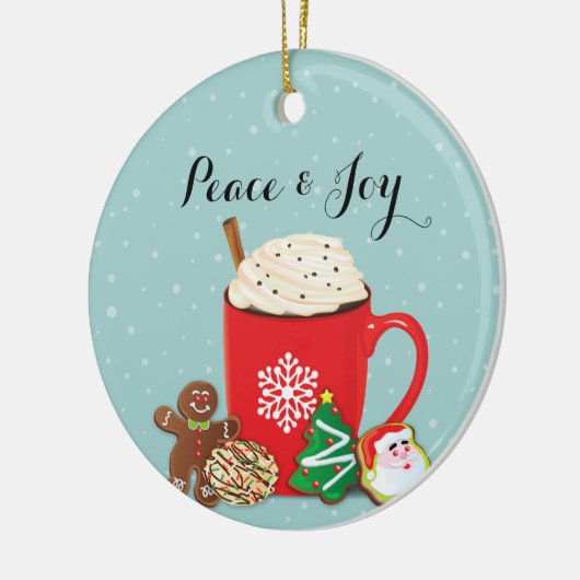 Cookies und Kakaoferien Weihnachten Keramik Ornament (Links)