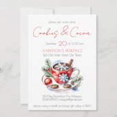 Cookies und Kakaoschlichte Weihnachtsvorlage für d Einladung (Vorderseite)