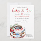 Cookies und Kakaoschlichte Weihnachtsvorlage für d Einladung (Vorderseite)