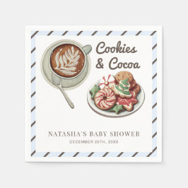 Cookies und Kakaowärme Blue Boy Baby Dusche Serviette