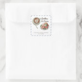 Cookies und Kakaowärme Kinderdusche Quadratischer Aufkleber (Tasche)