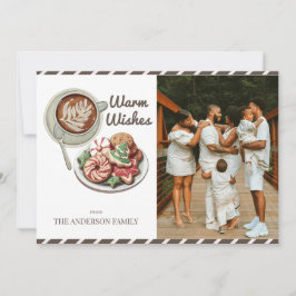 Cookies und Kakaowarn wünscht Weihnachts-Foto Feiertagskarte