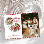 Cookies und Kakaoweihnachtliches Foto Feiertagskarte<br><div class="desc">Dieses Design bietet ein Weihnachtsthema "COOKIES AND COCOA" mit einer warmen Tasse heiße Schokolade und Weihnachtskekse in einem modernen und minimalistischen Stil. Dieses Produkt kann leicht personalisiert werden. Wenn Sie Hilfe bei der Anpassung des Produkts benötigen oder passende Produkte benötigen,  kontaktieren Sie mich bitte über Zazzle.</div>