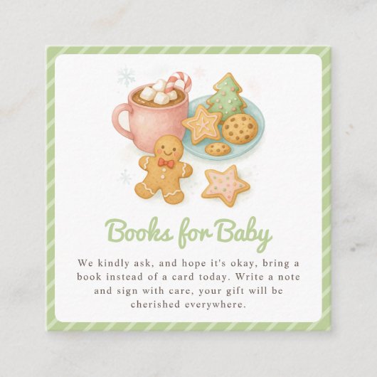 Cookies und Kakaoweihnachtsbücher für Baby Begleitkarte (Vorderseite)