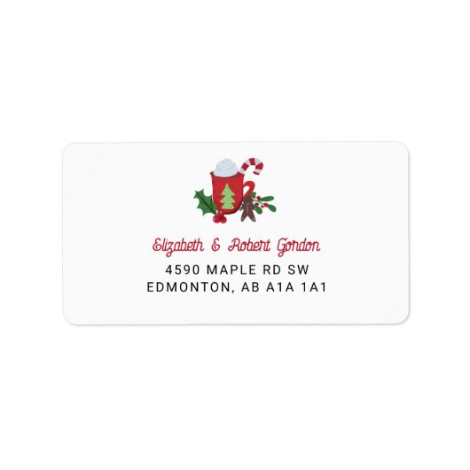 Cookies und Kakaoweihnachtsferien Niedlich Adressaufkleber (Vorne)