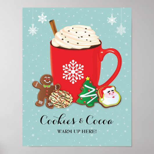 Cookies und Kakaoweihnachtsferien Poster (Vorne)