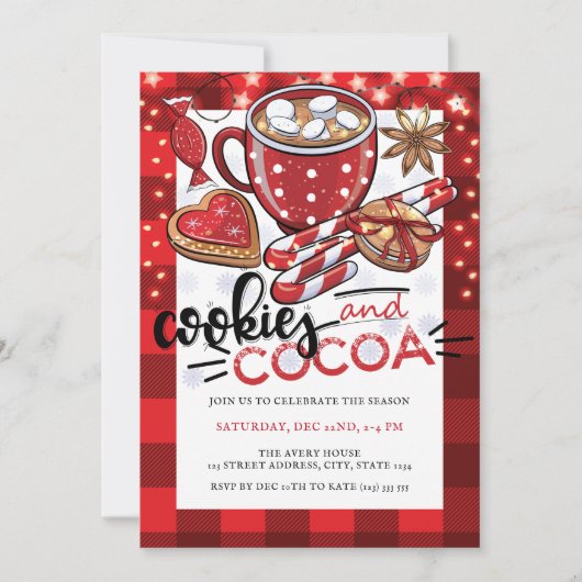 Cookies und Kakaoweihnachtsgebäck Einladung (Vorderseite)