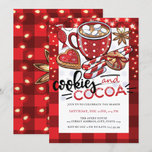 Cookies und Kakaoweihnachtsgebäck Einladung