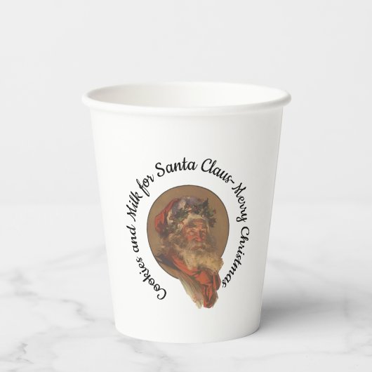 Cookies und Milch für den Weihnachtsmann - Frohe W Pappbecher (Rückseite)