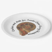 Cookies und Milch für den Weihnachtsmann - Frohe W Pappteller (Schrägansicht)