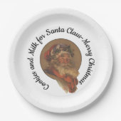 Cookies und Milch für den Weihnachtsmann - Frohe W Pappteller (Vorderseite)