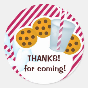 Cookies und Milchaufkleber Runder Aufkleber
