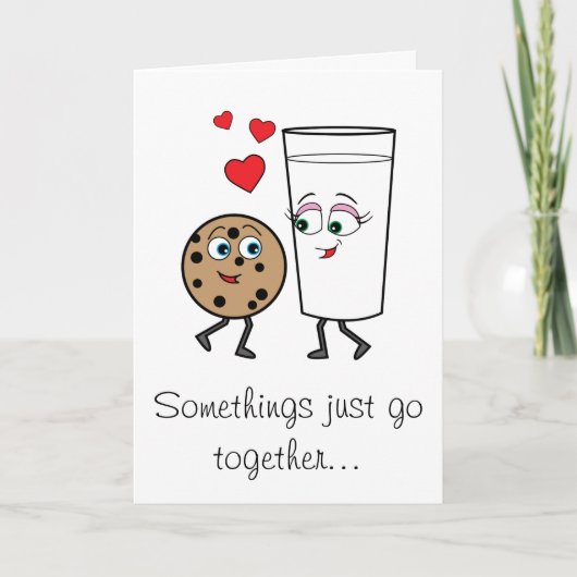 Cookies und Milchvalentine Feiertagskarte (Vorderseite)